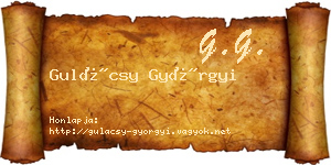 Gulácsy Györgyi névjegykártya